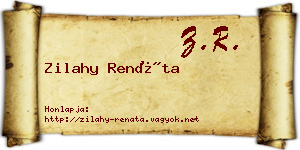 Zilahy Renáta névjegykártya